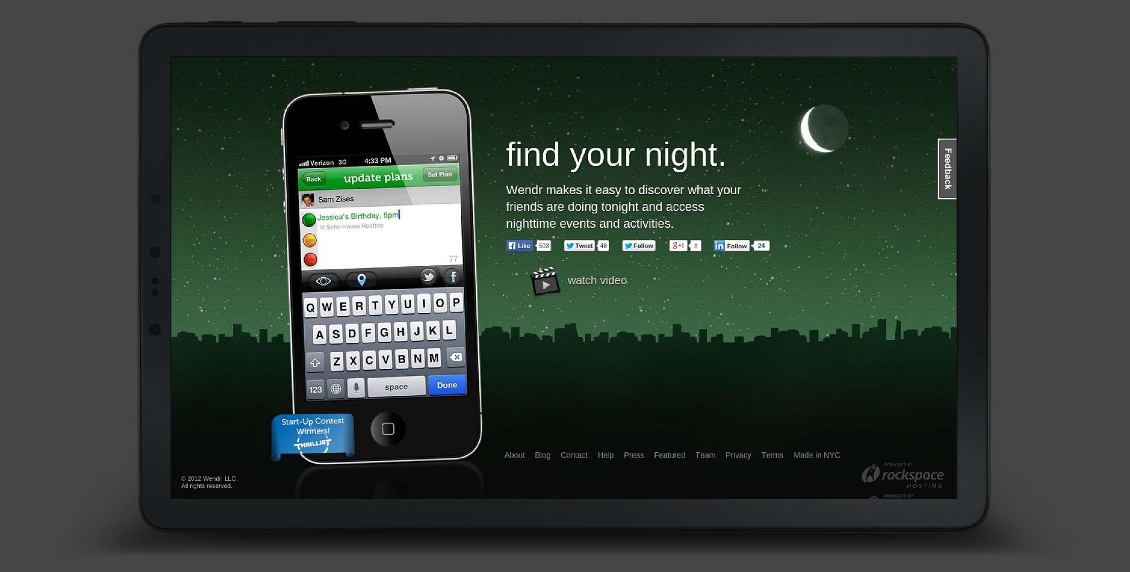 wendr.com, 2012 — find your night