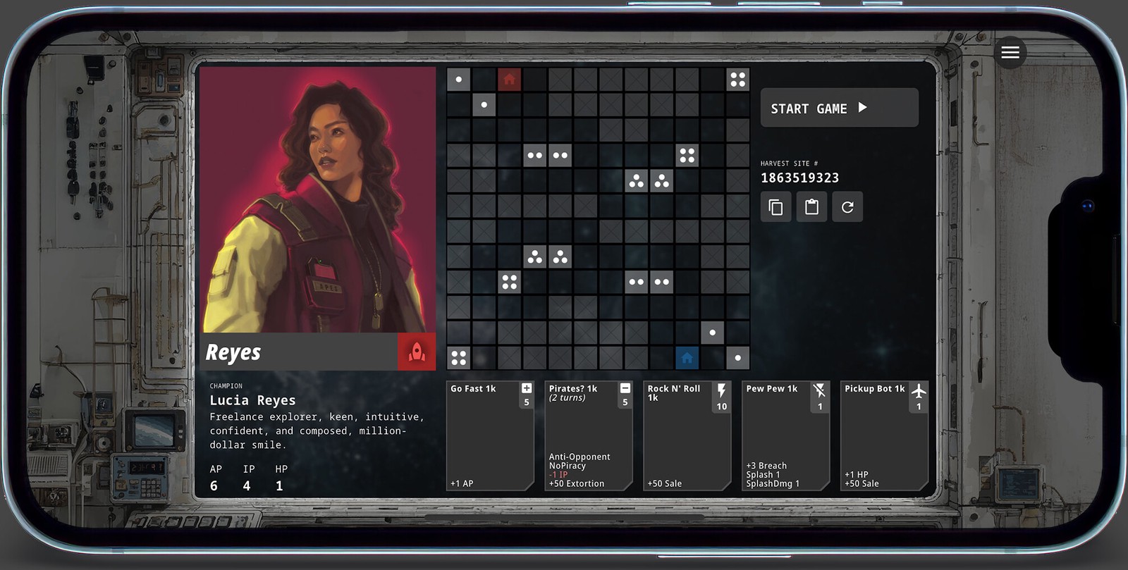 Star Harvester — in-game screen