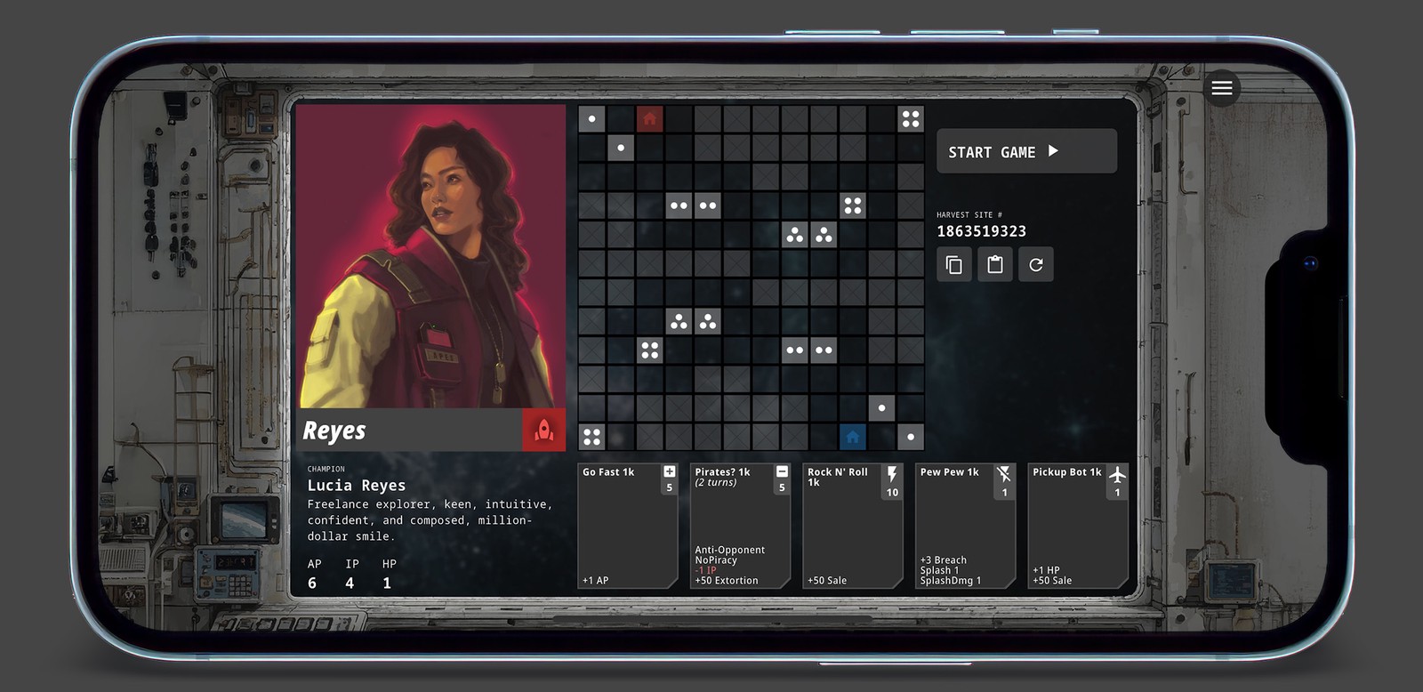 Star Harvester — in-game screen