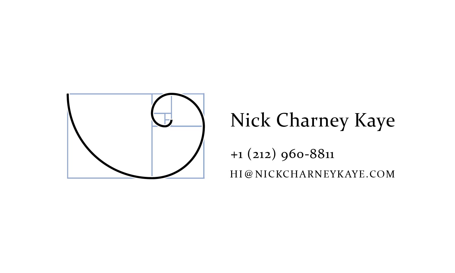 The 2026 card, front — the golden spiral with construction lines visible